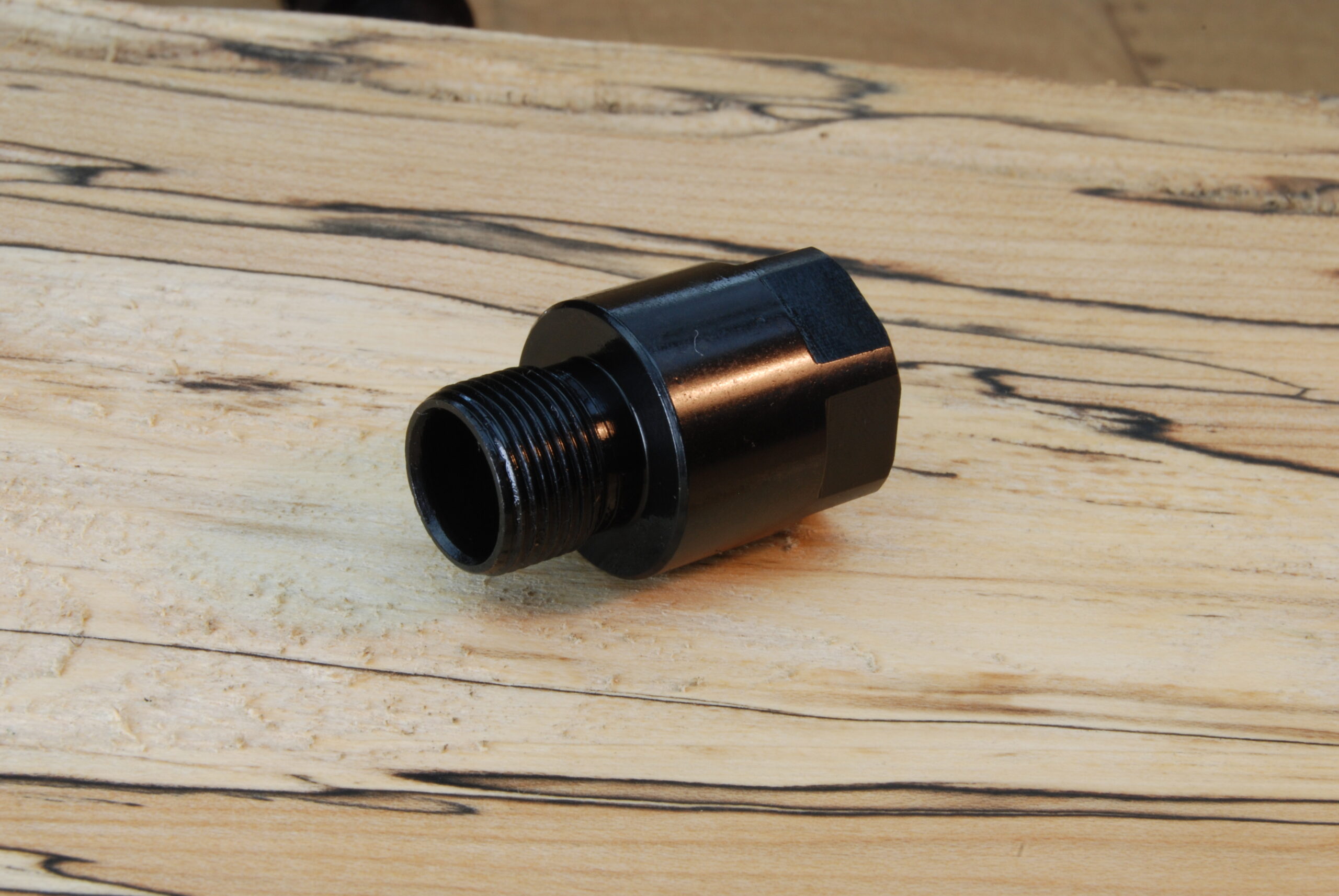 M13.5 x 1 LH (female) to 1/2" x 28 (male) - Barrel Adapter Thread Converter - SKU#050 - Image 4