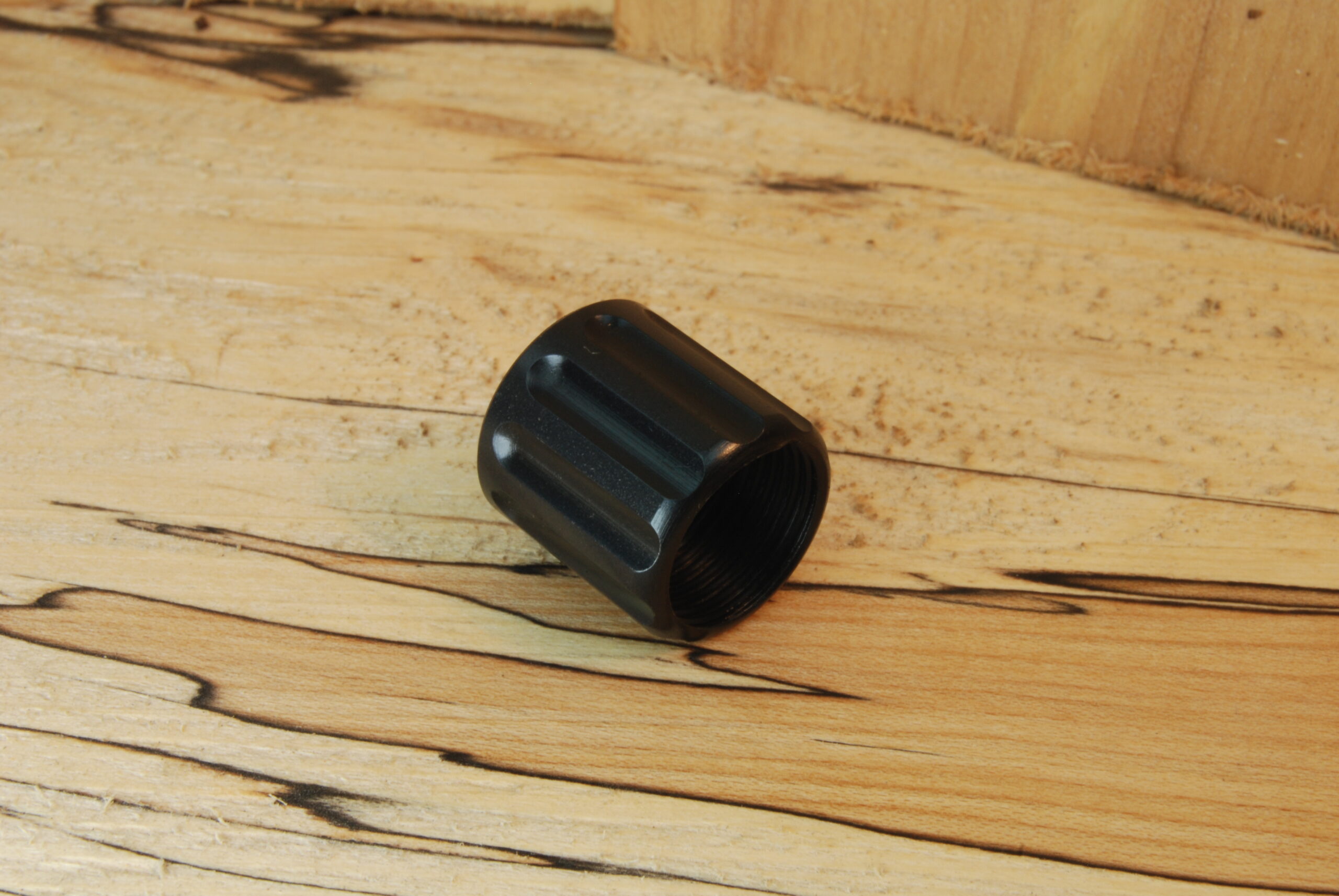 M13.5 X 1 Left Hand Thread - .625" (5/8") Diameter - .625" (5/8") Long - BLUED Fluted Thread Protector - SKU#9145