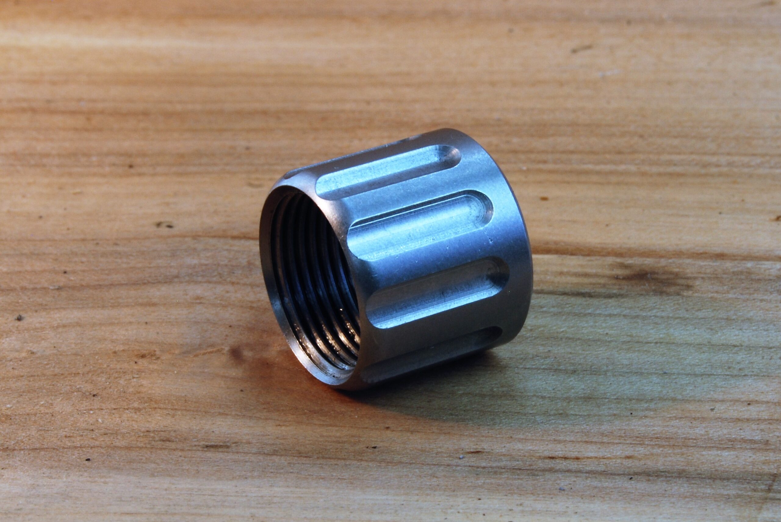 5/8"- 24 TPI, Stainless Steel Fluted Thread Protector .750" OD x .625" Long - SKU#9521