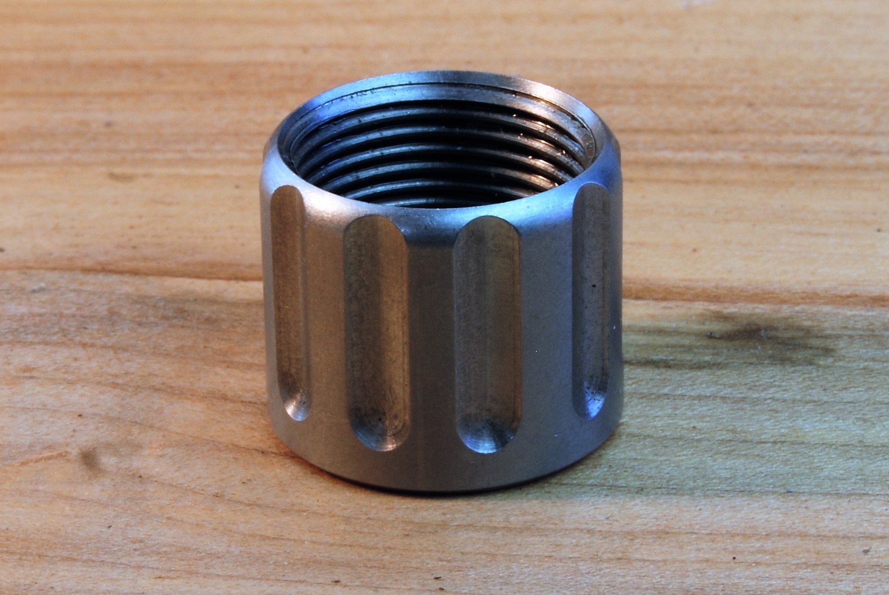 5/8"- 24 TPI, Stainless Steel Fluted Thread Protector .750" OD x .625" Long - SKU#9521 - Image 3
