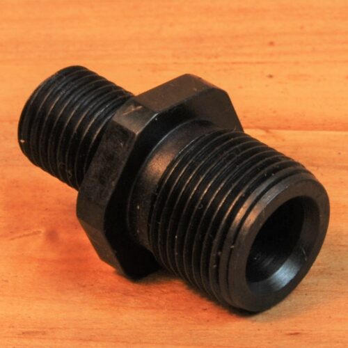Male to Male Adapter, 3/8"-24 male to 1/2"-28 male muzzle thread adapter - SKU#054