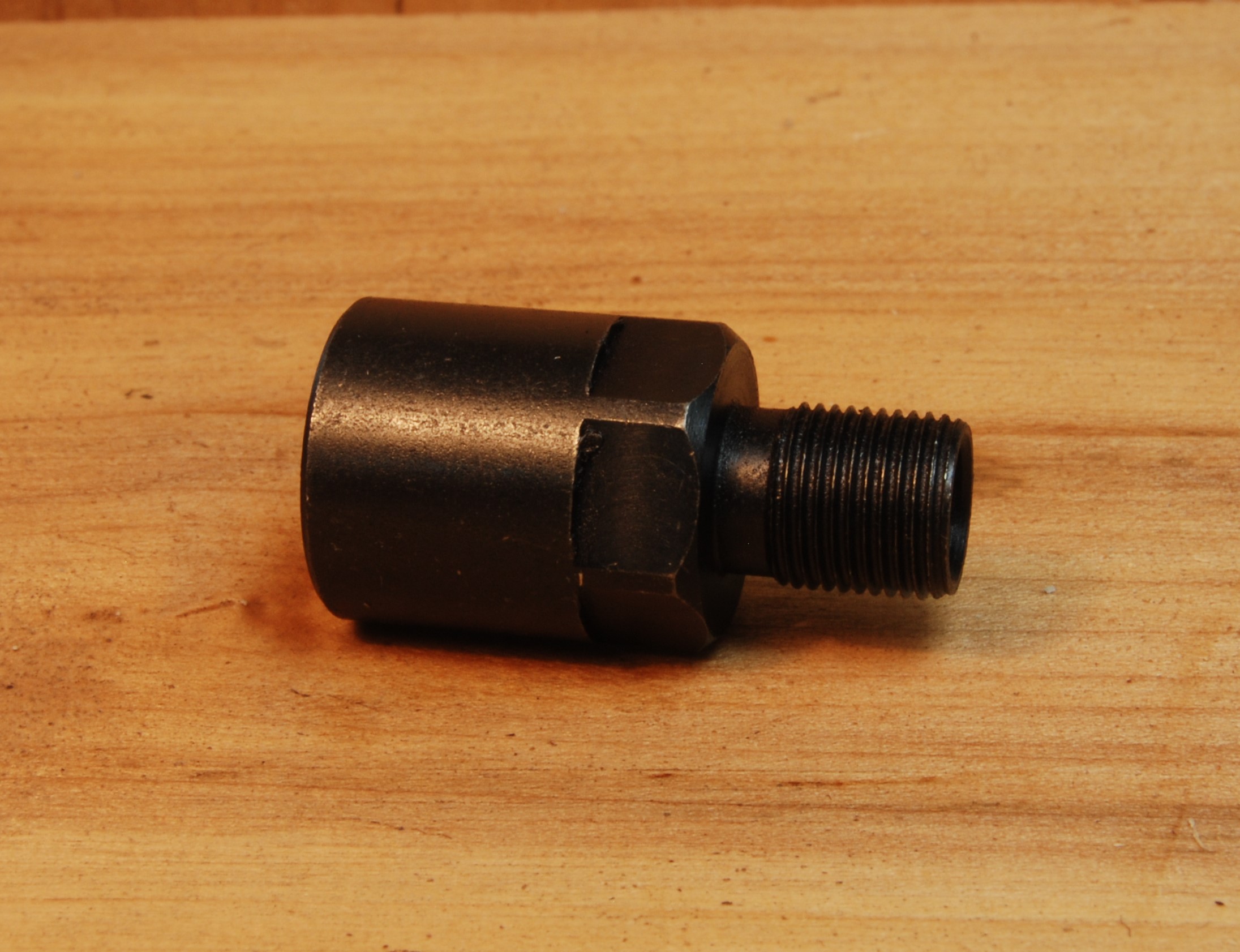 1/2" - 28 (female) to 3/8"- 24 (male) Barrel Adapter Thread Converter - SKU#077
