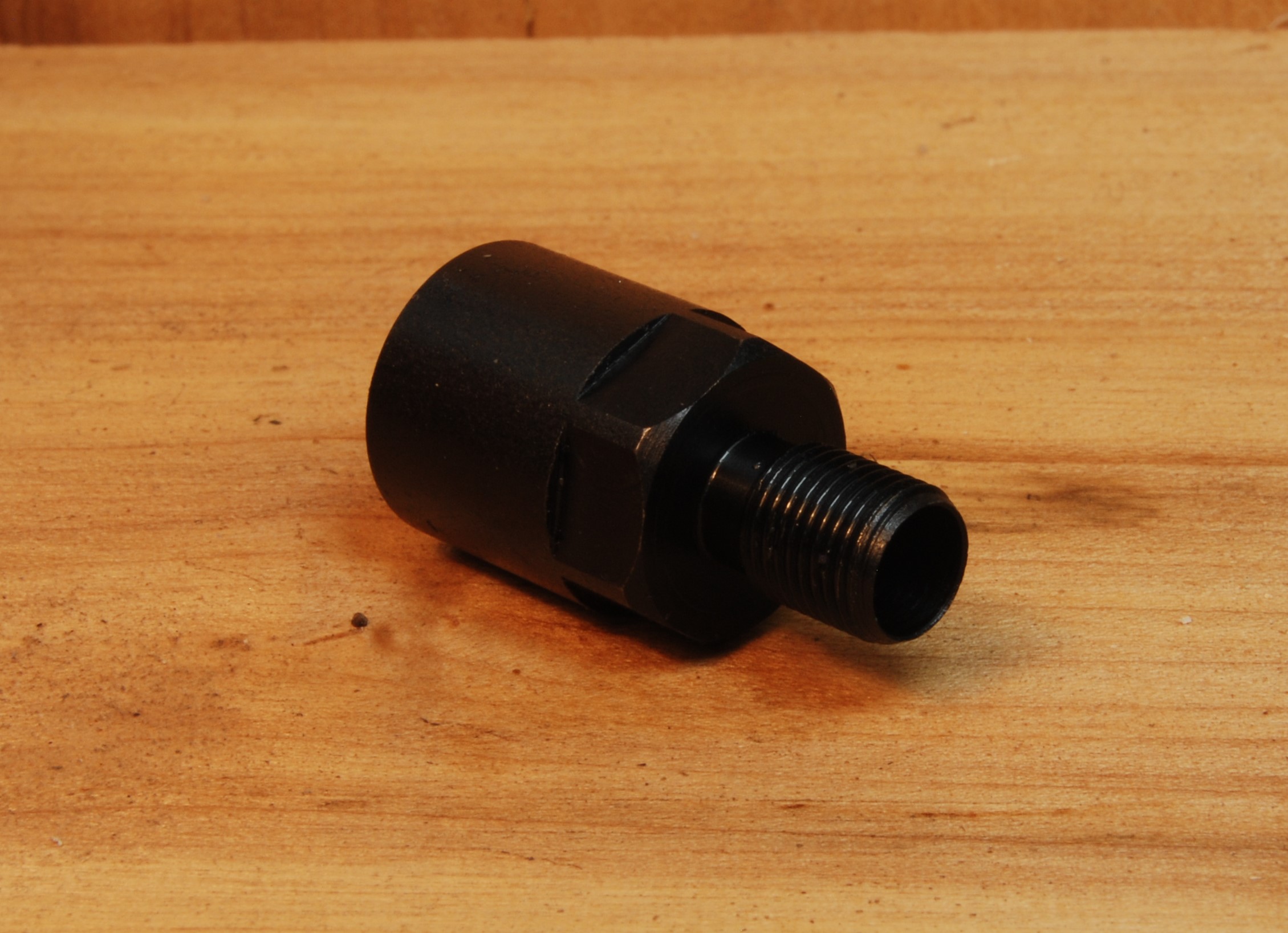 1/2"-28 TPI (female) to Metric M8 X .75 (male) Thread Converter - SKU#072