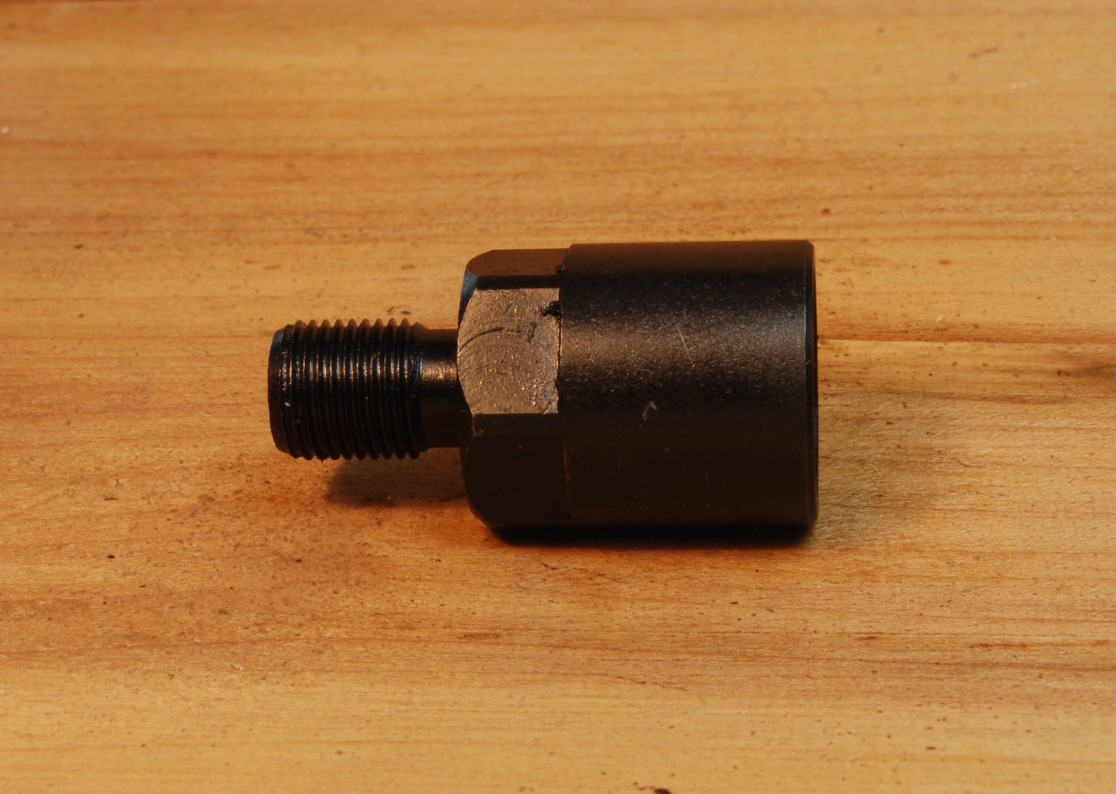 1/2" - 28 (female) to 3/8"- 24 (male) Barrel Adapter Thread Converter - SKU#077 - Image 2