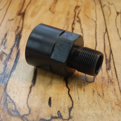 5/8"-24 (female) to 1/2"-28 (male) 22 Cal ONLY Thread Converter / Adapter - SKU#227