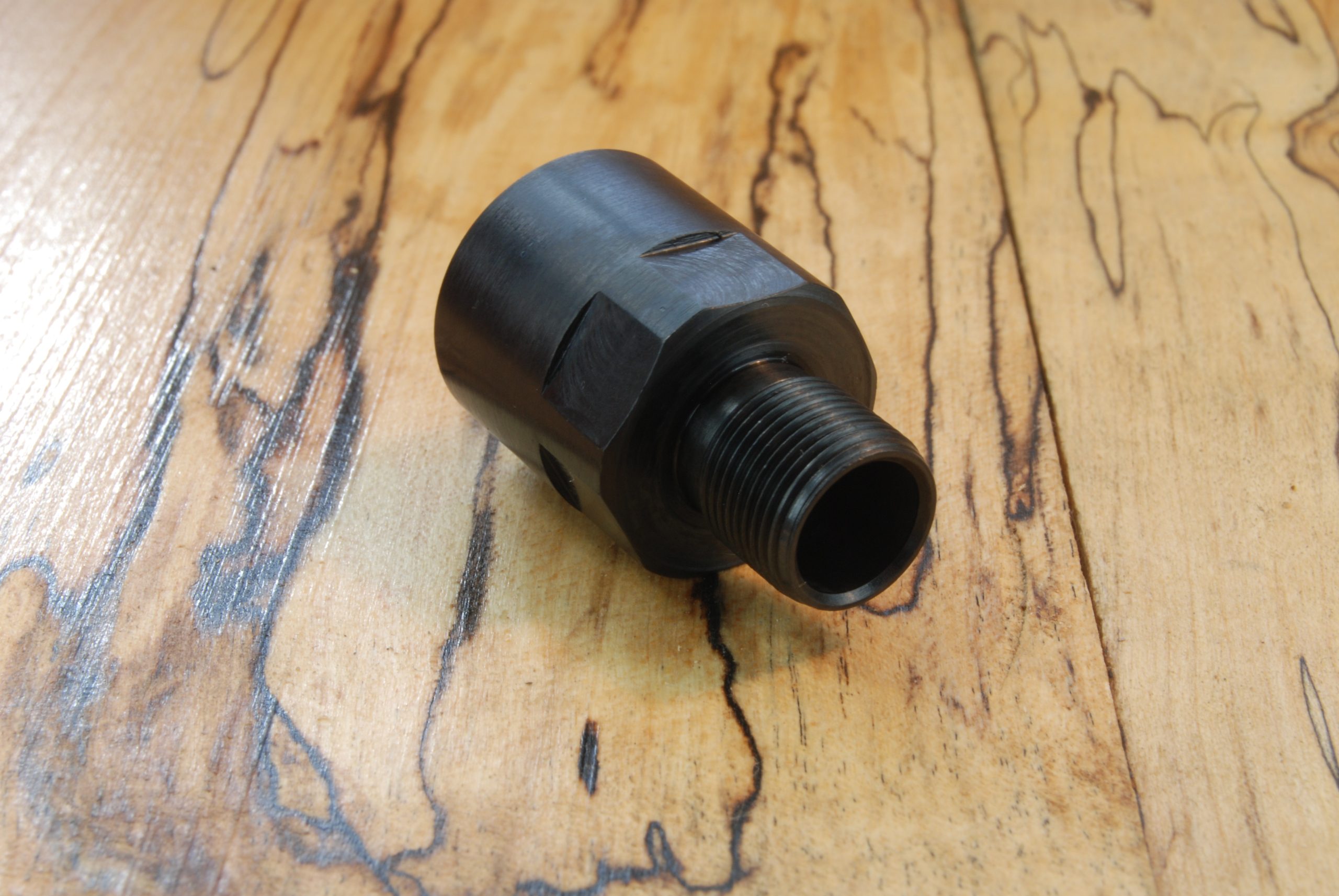 M18 x 1 RH (female) to U.S. 1/2" x 28 (male) Barrel Adapter Thread Converter - SKU#085