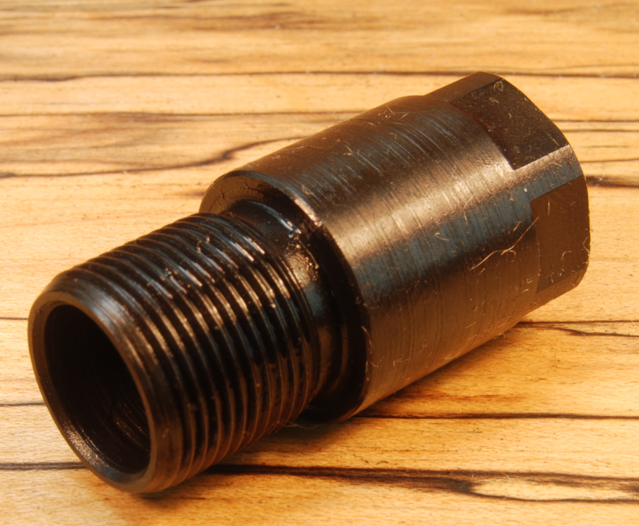 9/16"-24 LH (LEFT Hand female) to 5/8"-24 (male) Thread Converter - SKU#089 - Image 2