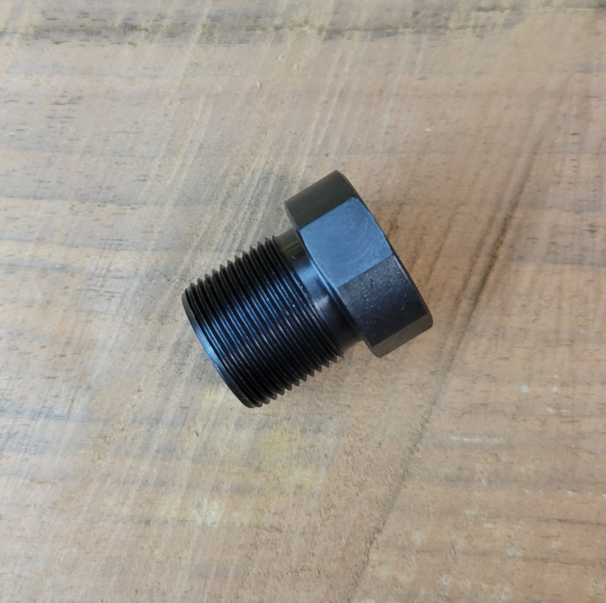 1/2"-20 TPI (female) to 11/16"-24 TPI (male) Thread Converter-Blued Steel - Works for most 450 Bushmaster Muzzle Devices - SKU#136 - Image 4