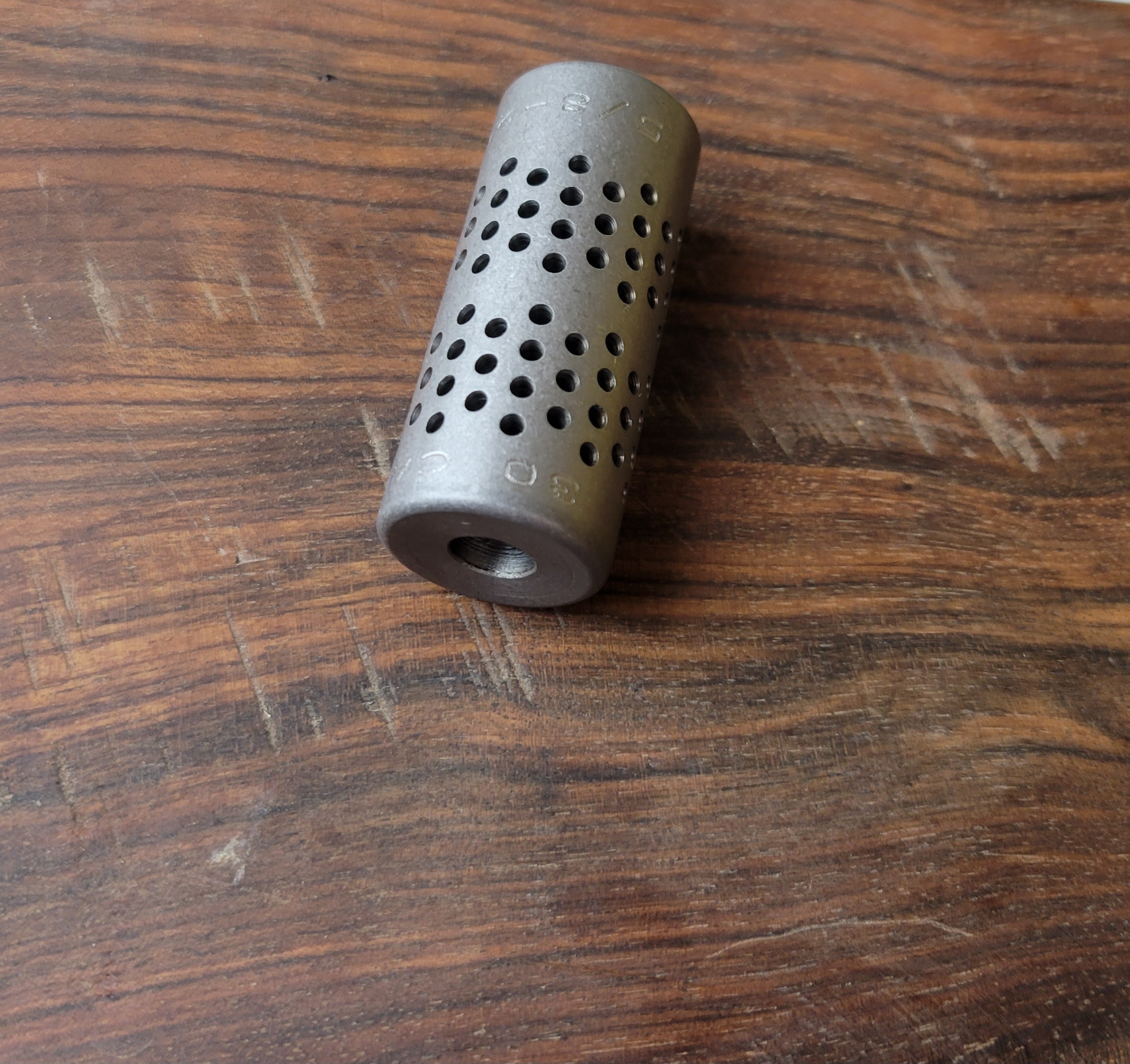 30 Cal. 5/8"-24 Stainless Muzzle Brake-.910" OD - SKU#7470